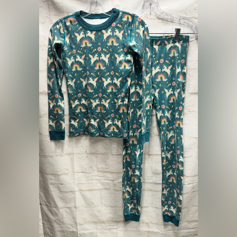 Hanna Andersson‎ girls unicorn rainbow pajamas size 12